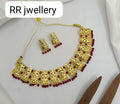 Traditional Ethnic Gold-Toned Necklace with Matching Drop Earrings