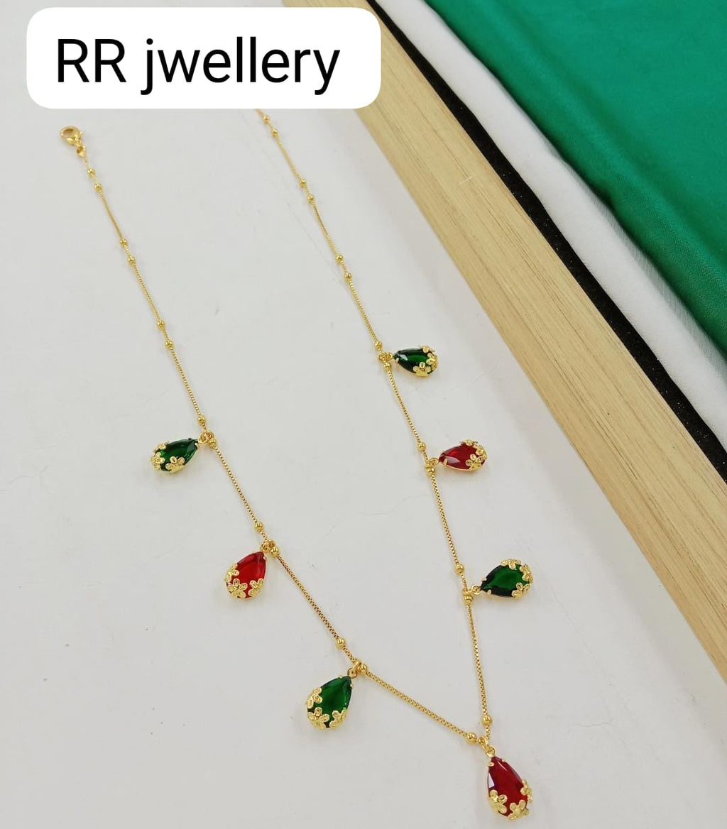 Luxury Multi-Stone Station Necklace for Traditional & Western Outfits