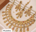 Traditional Antique-Finish Necklace with Matching Earrings and Maang Tikka