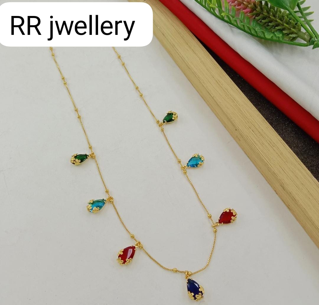 Luxury Multi-Stone Station Necklace for Traditional & Western Outfits